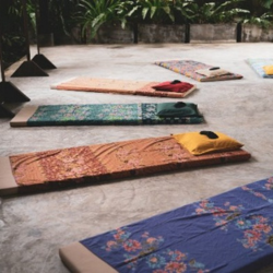sleeping mats on the floor